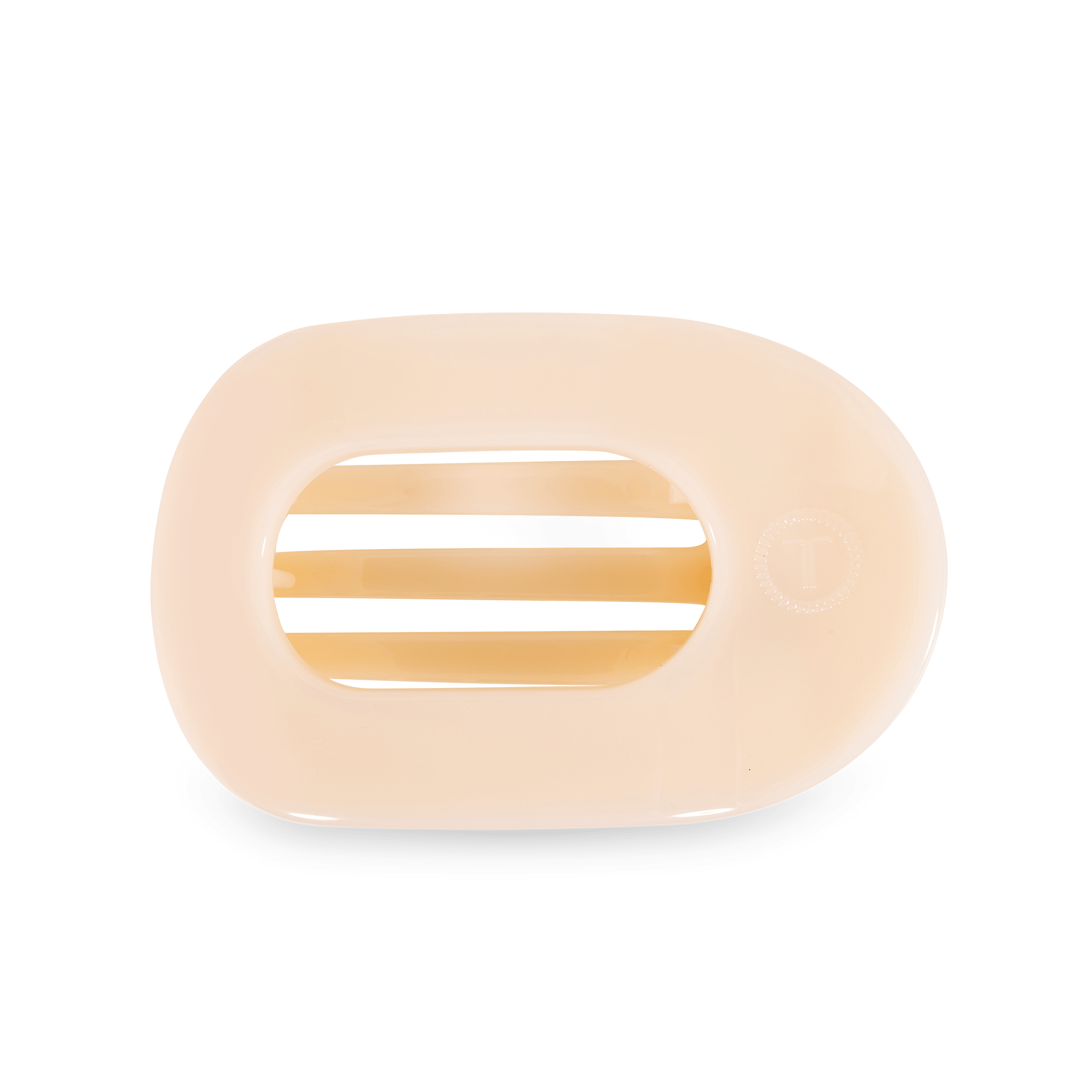 Almond Beige Medium Flat Round Clip