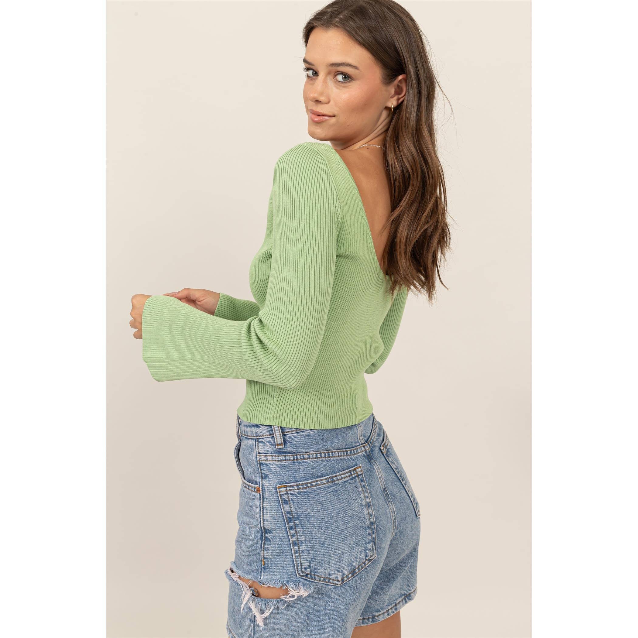 HF24E840-OPEN-BACK RIBBED KNIT TOP
