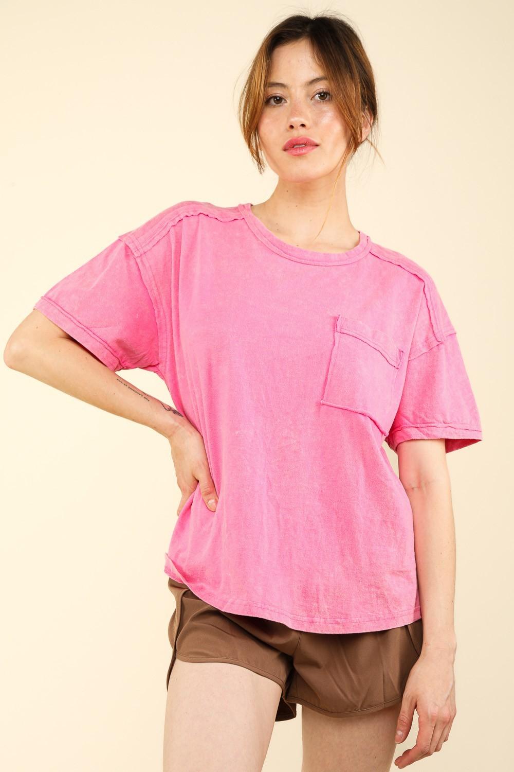 Short Sleeve Washed Pocket Tee