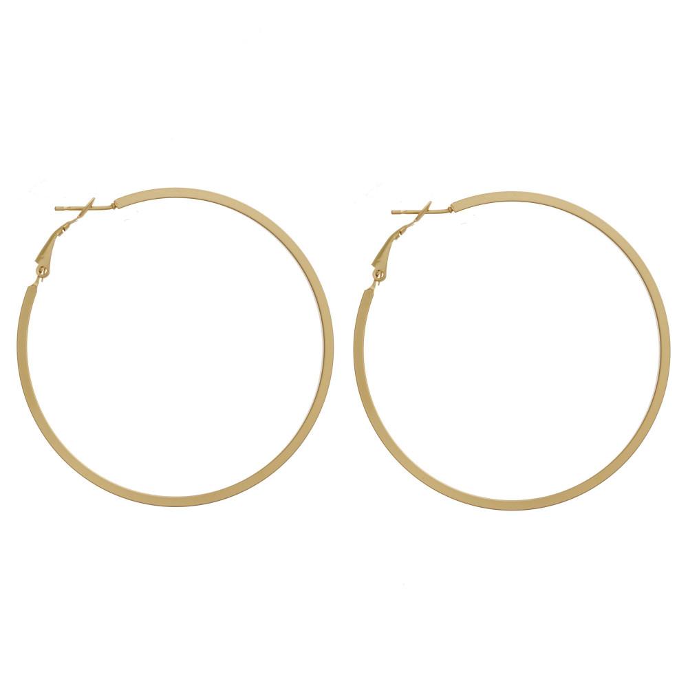 Large Matte Hoop Earrings