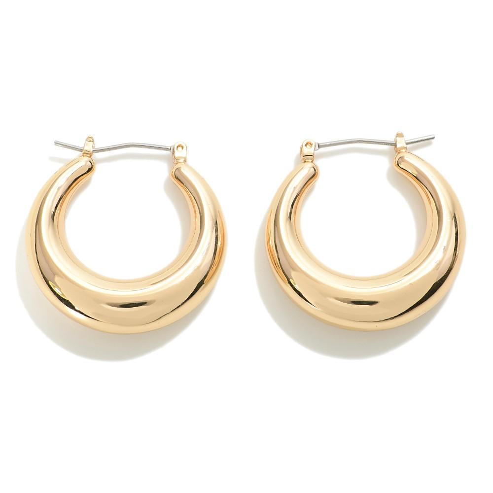 Tapered Hollow Brass Hopp Earrings