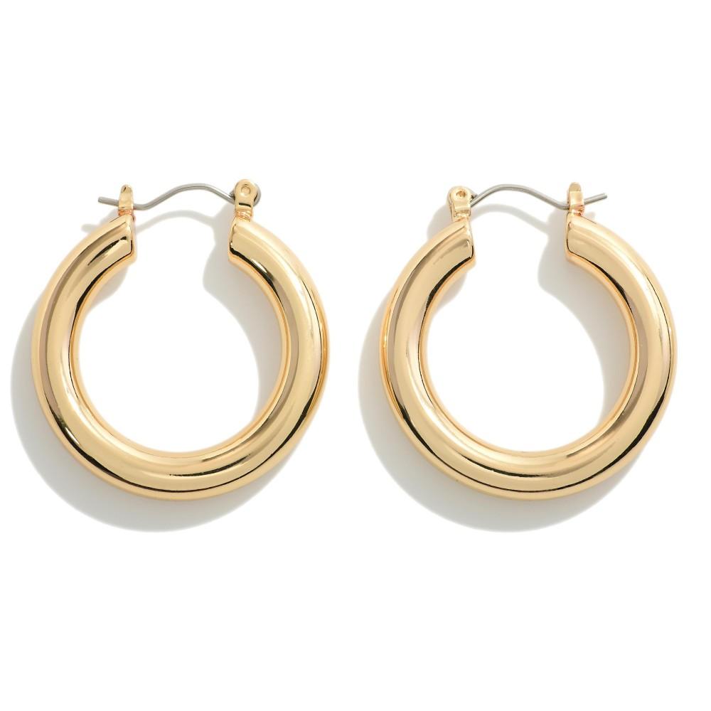 Chunky Brass Hollow Hoops
