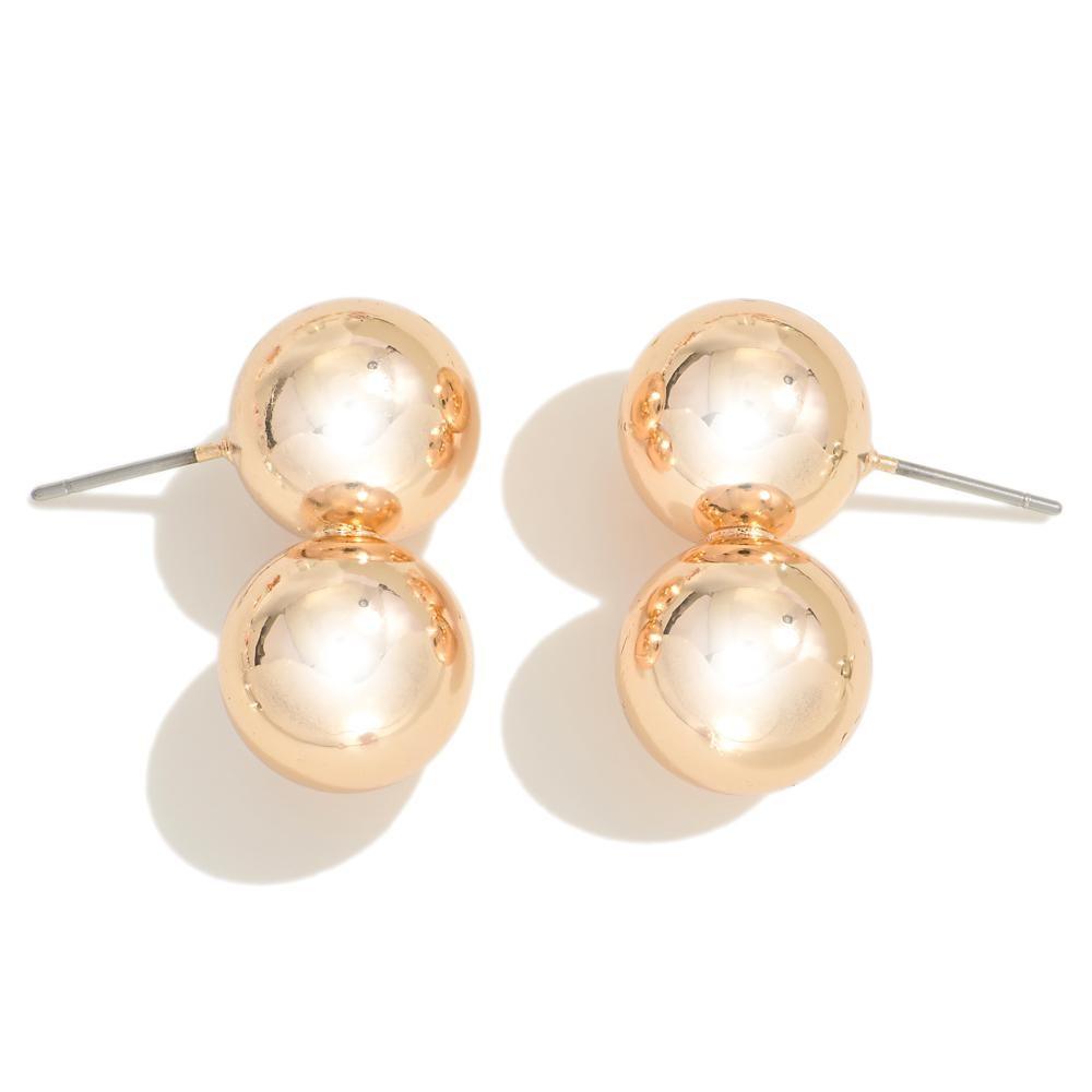 Metal ball Chain Stud Earrings