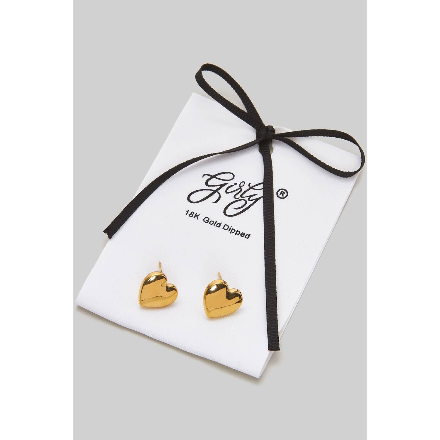 18K GOLD DIPPED HEART STUDS