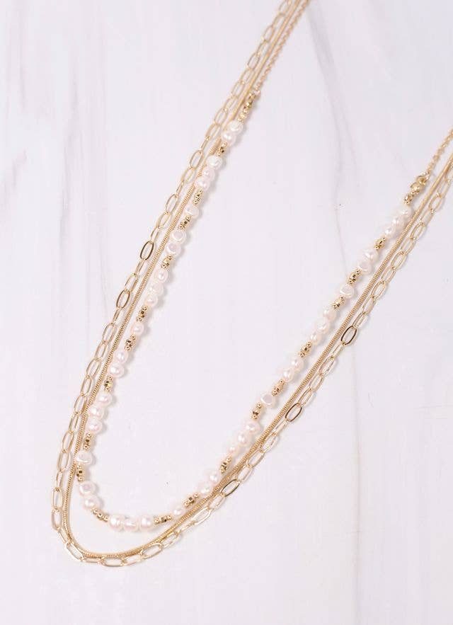 Mullroy Layered Necklae with Pearls GOLD