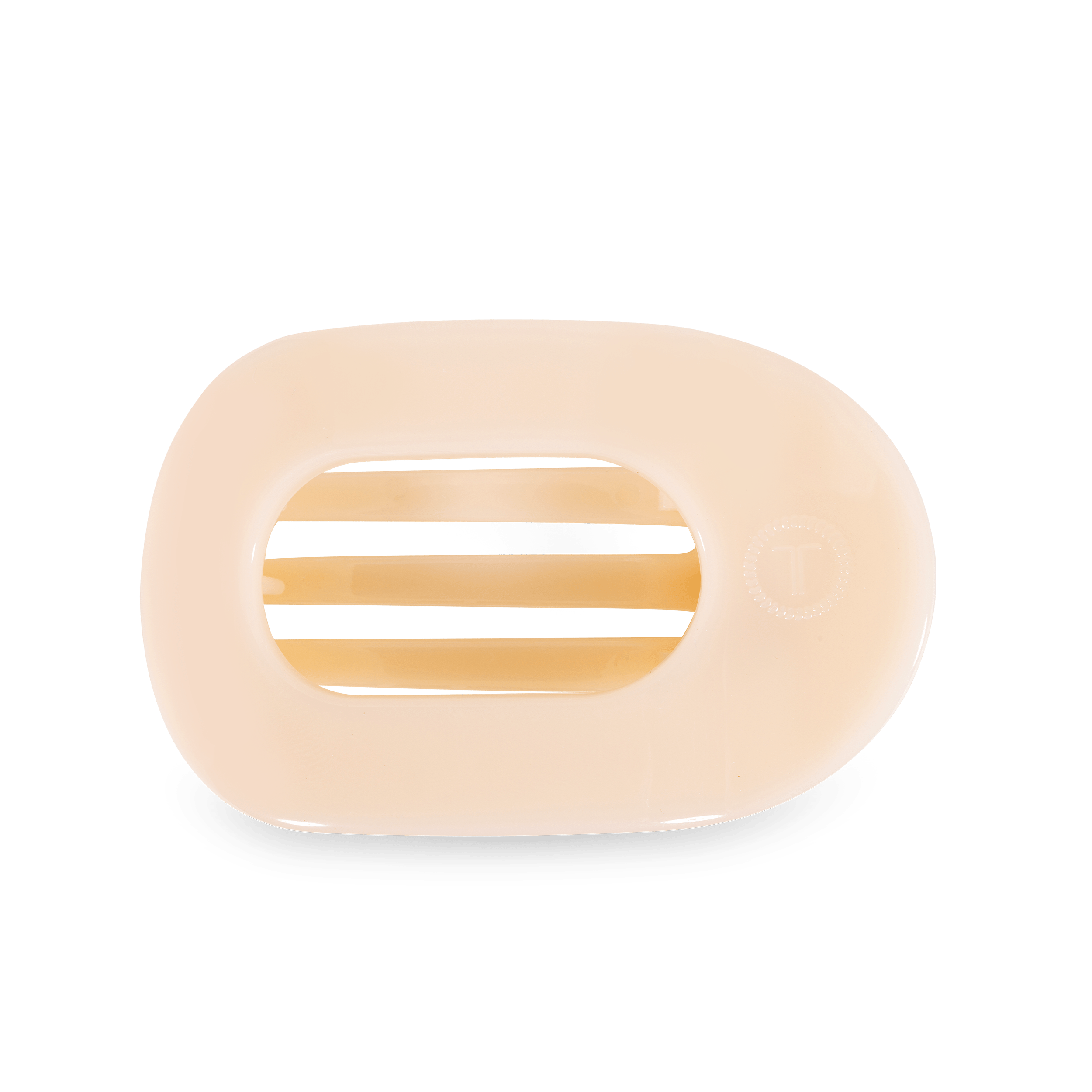 Almond Beige Large Flat Round Clip