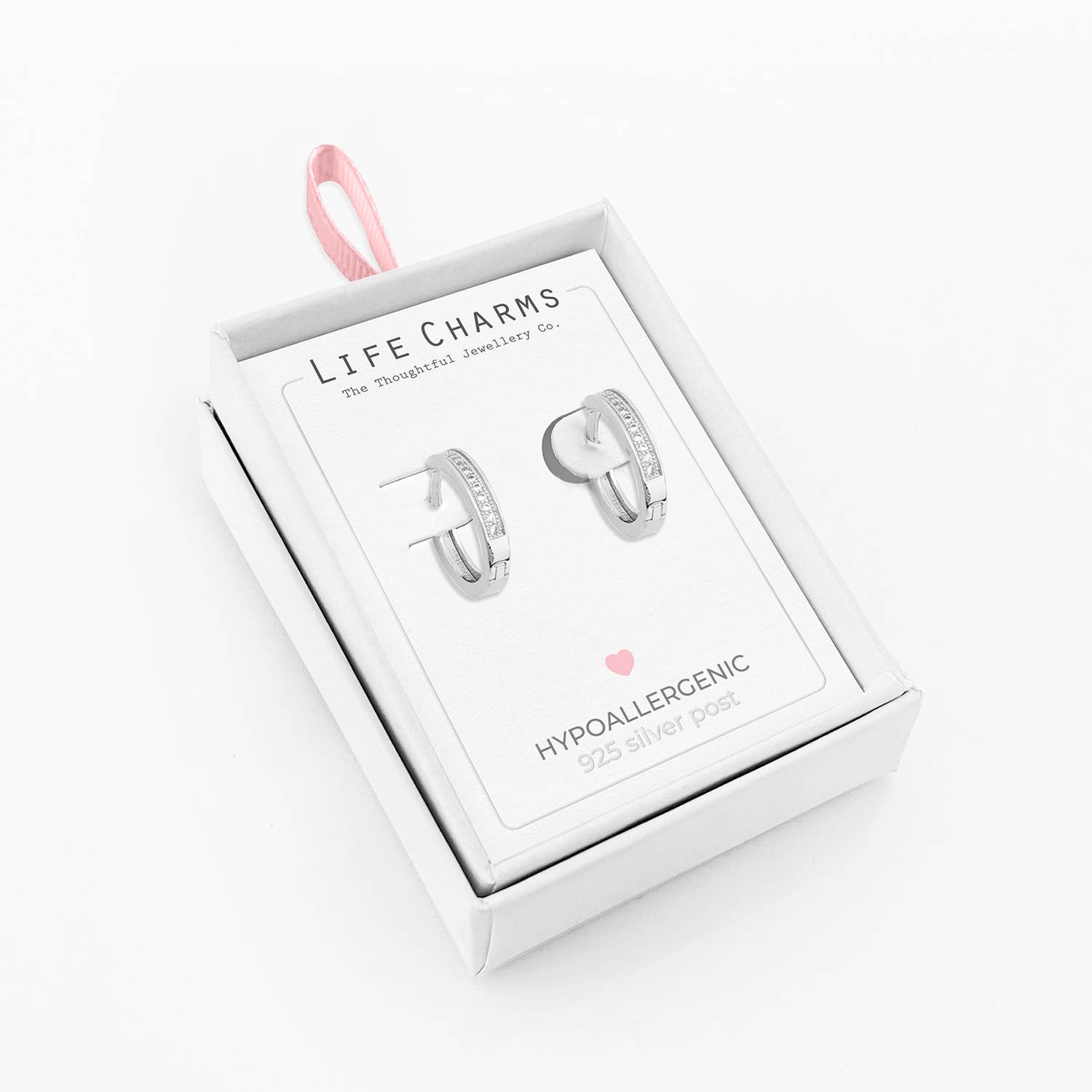 Diamond Circle Silver Earrings