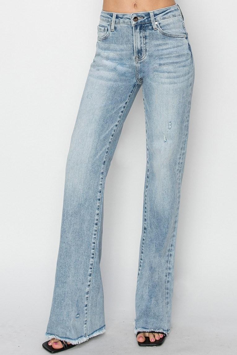 High Rise-Long Straight Risen Jeans