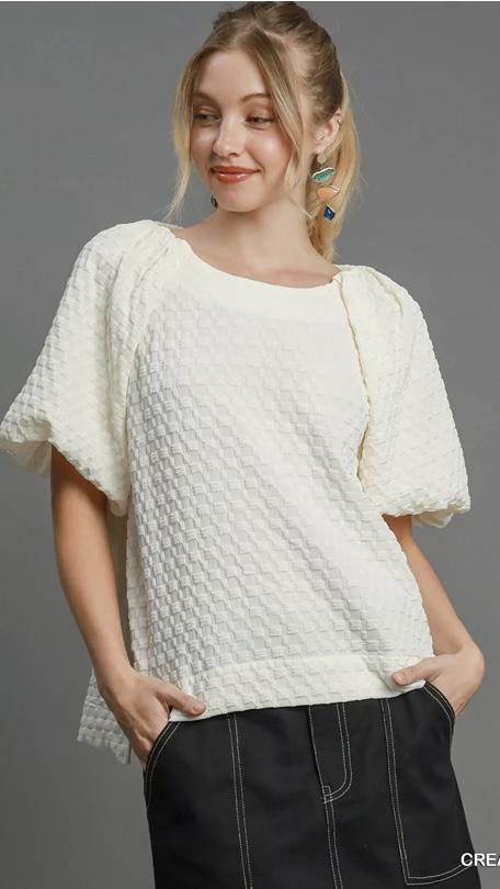 Jacquard Round Neck Top