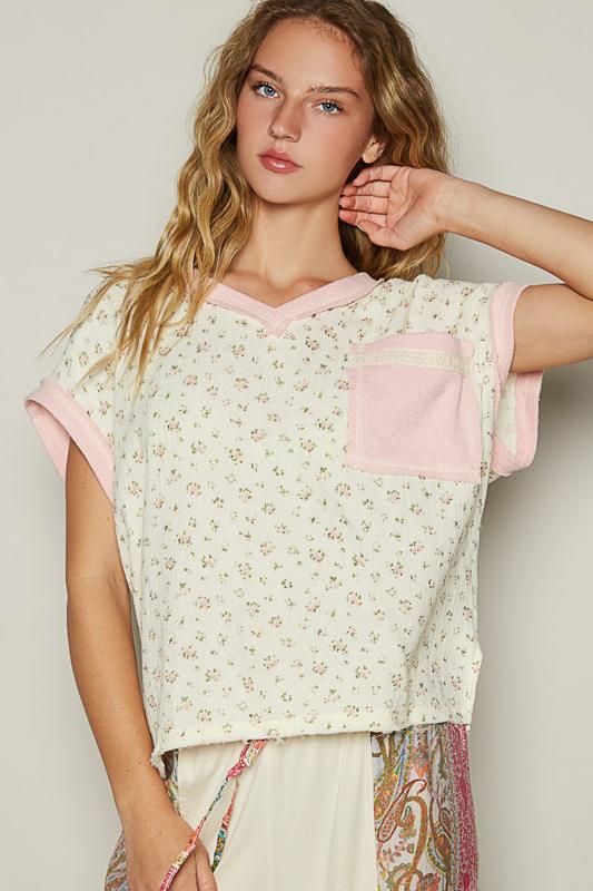 Floral Print V-neck Top