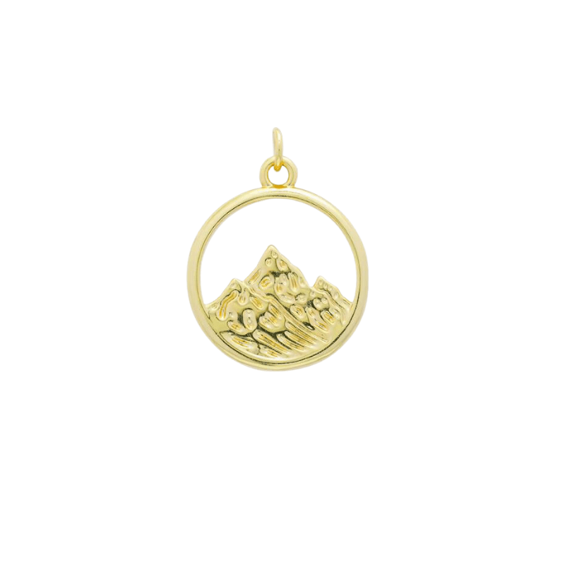 Mountain Peaks Charm ~ 18k Gold Plated Brass
