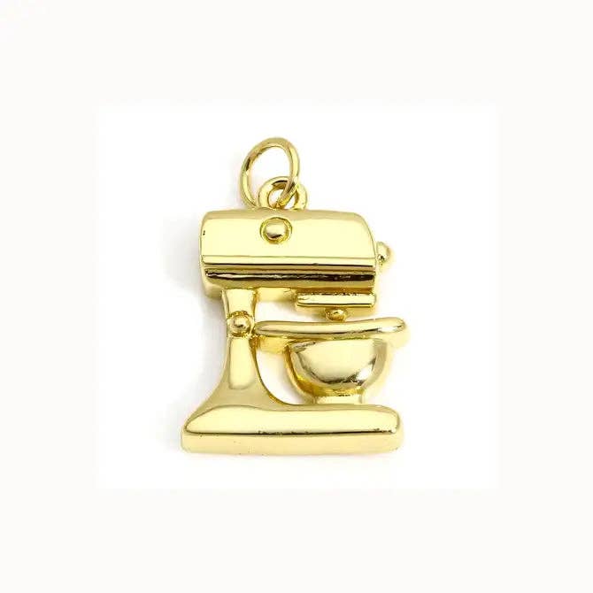 Bake Me a Cake Charm ~ 18k Gold Plated Brass Charm