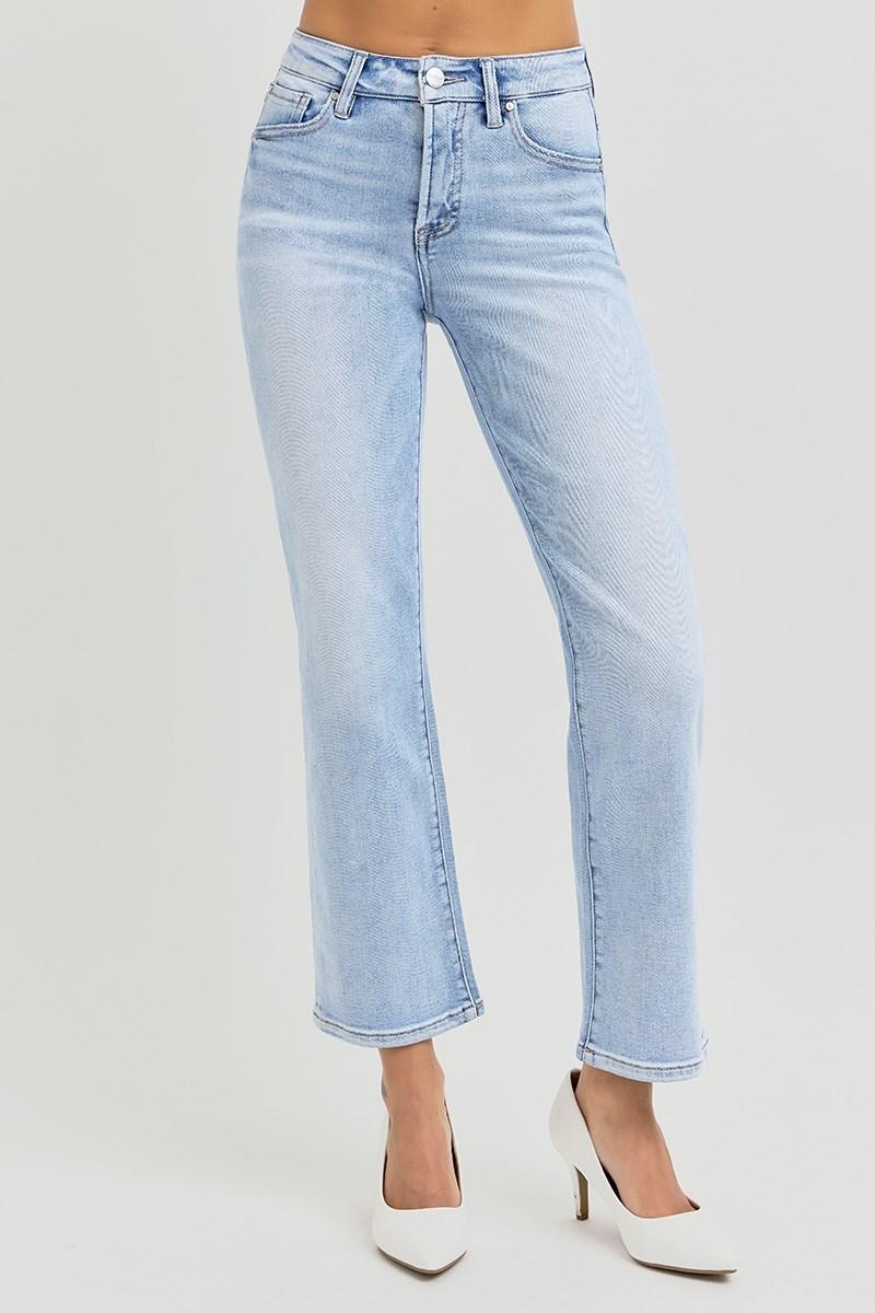 TC- High Rise-Crop Straight Jeans