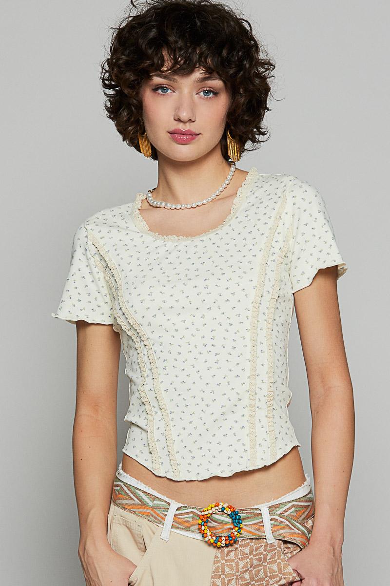 Printed Jersey with Ruffle Detail