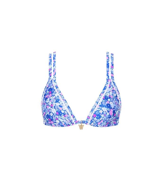 Kulani Kinis Decorative Twin Strap Bralette Bikini Top - Purple Pearls